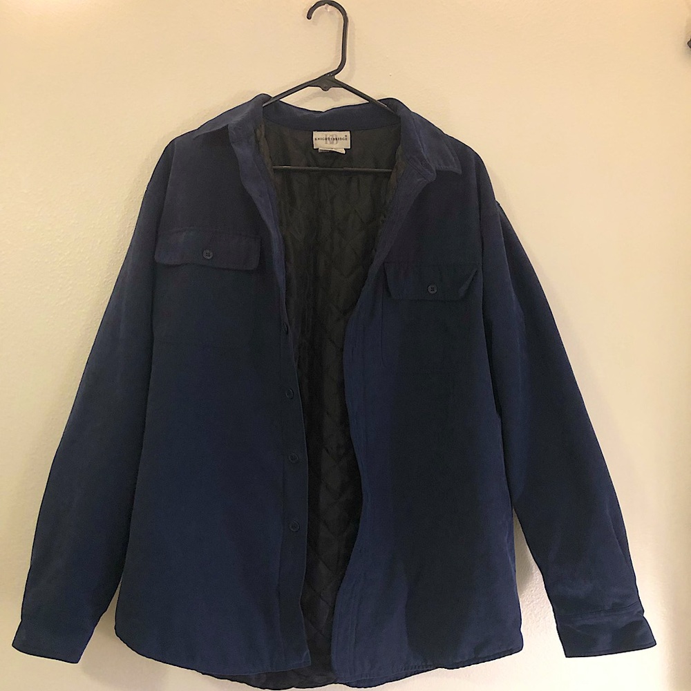 🔅Blue Faux Suede Button-up🔅